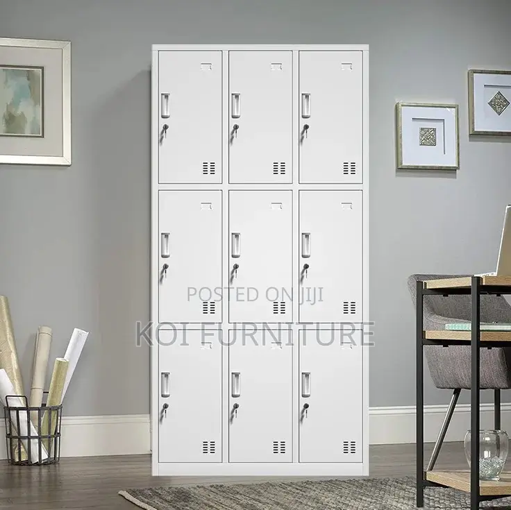 Office Cabinet; 9 Drawers Modern Grey Executive Cabinet for Documents