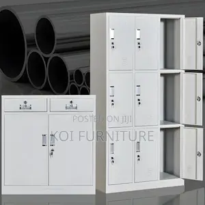 Office Cabinet; 9 Drawers Modern Grey Executive Cabinet for Documents