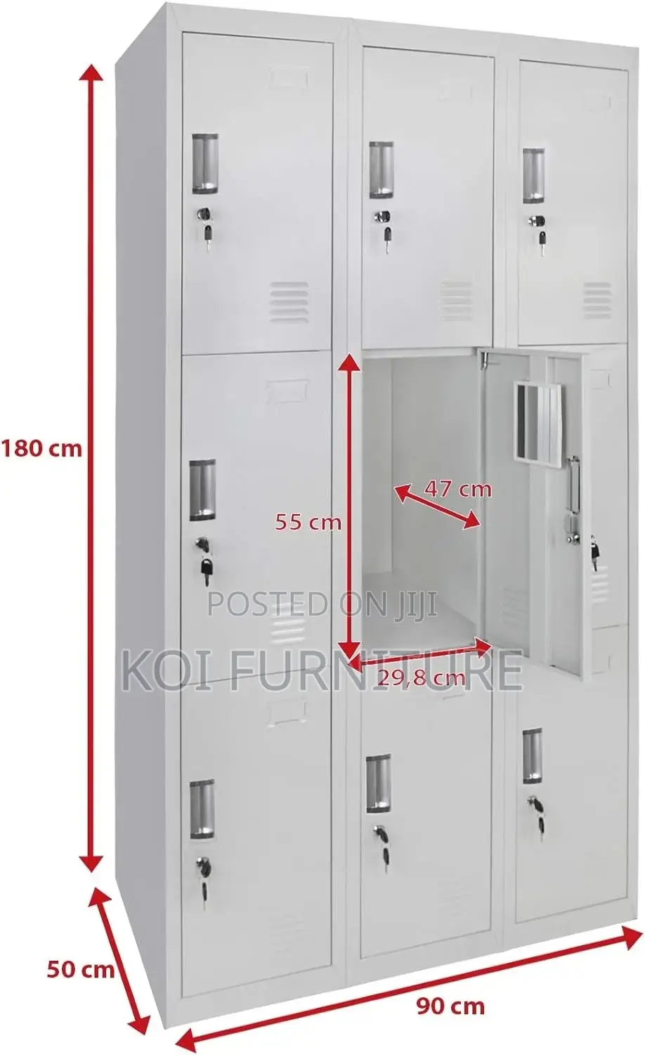 Office Cabinet; 9 Drawers Modern Grey Executive Cabinet for Documents