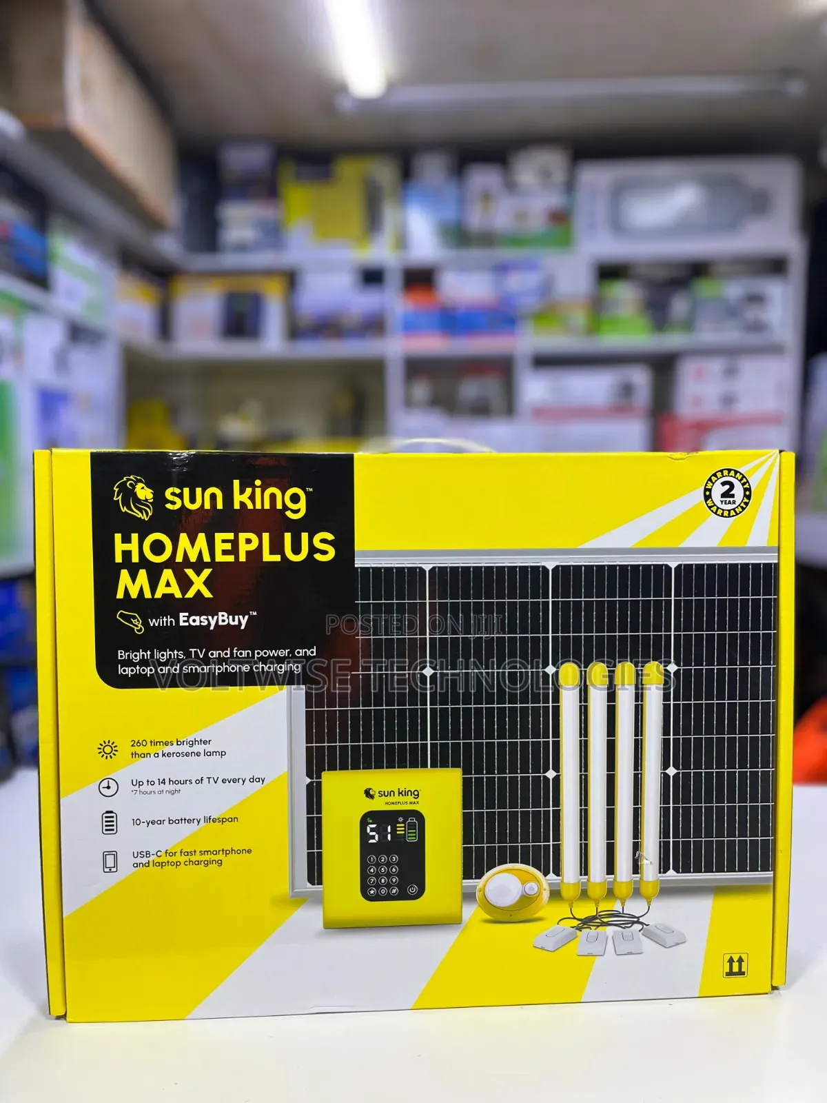 Sunking Homeplus Max + 24′′ Hd Tv
Solar Home System