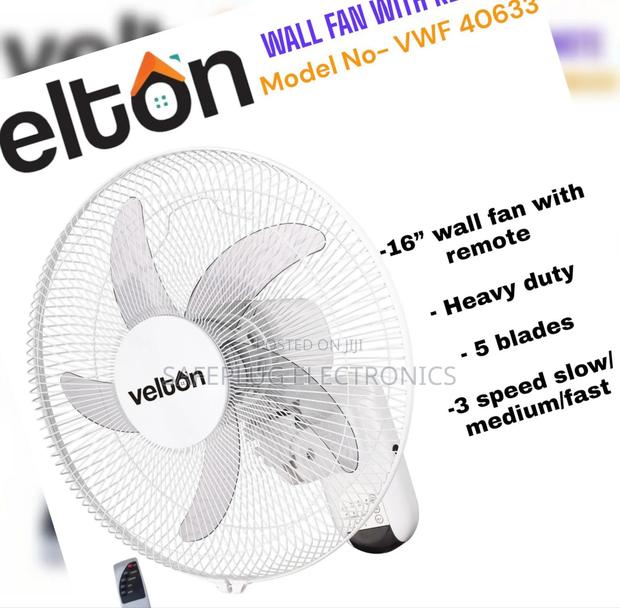 Veltons 16 Inch Wall Fan With Remote – Powerful Quiet Cooling