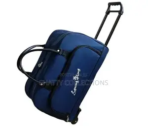 Navy Blue Unisex Trolley Travel Bags With Wheels