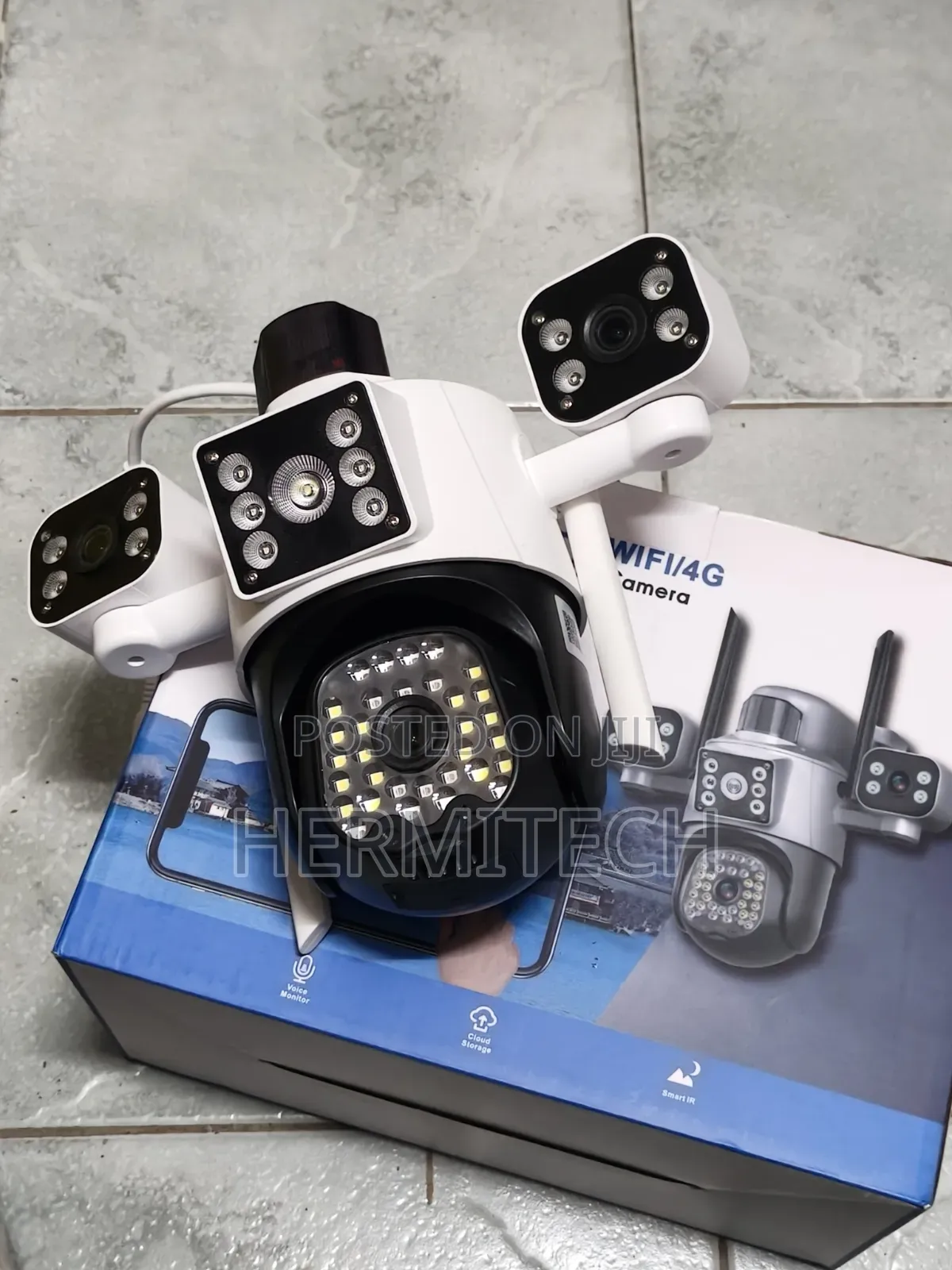 Triple Lens CCTV Simultaneous Shared Views 4g Smart Electric Model