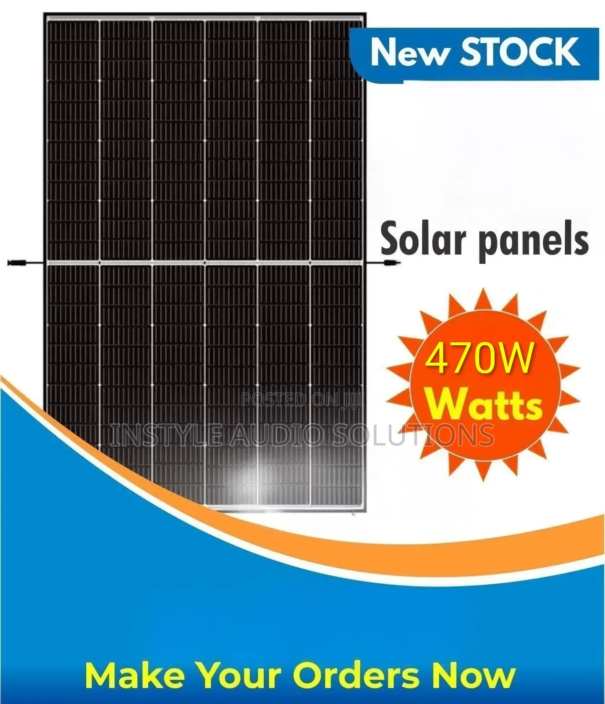 470w - 36v Top Grade Monocrystalline Solar Panel All Weather 12a