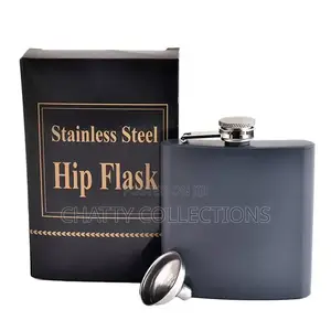 Black Portable Hip Flask Whisky Flask Set