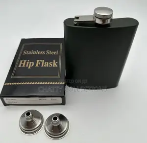 Black Portable Hip Flask Whisky Flask Set