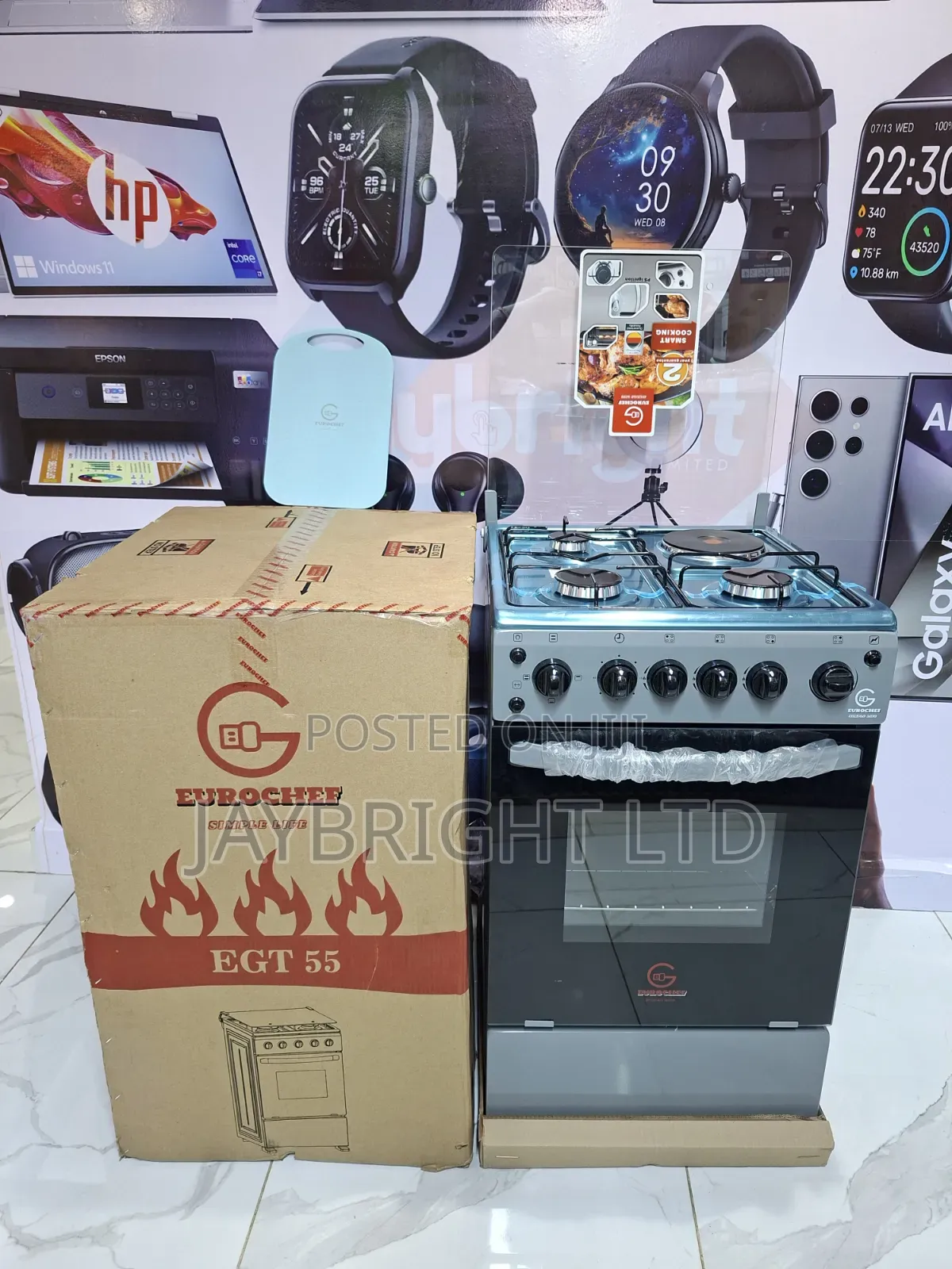 Eurochef Eg55-3g1e+E Oven Free Stand Glass Top Cooker,Rotisserie