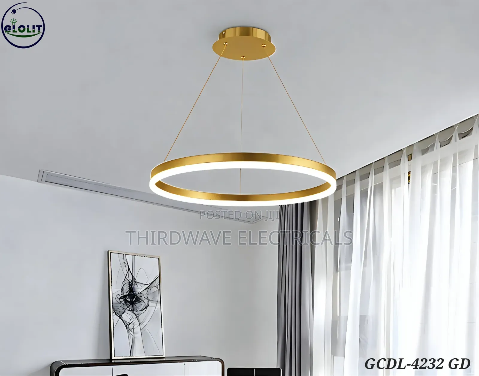 Vintage Gold Single Circle Pendant Light Vd3w
