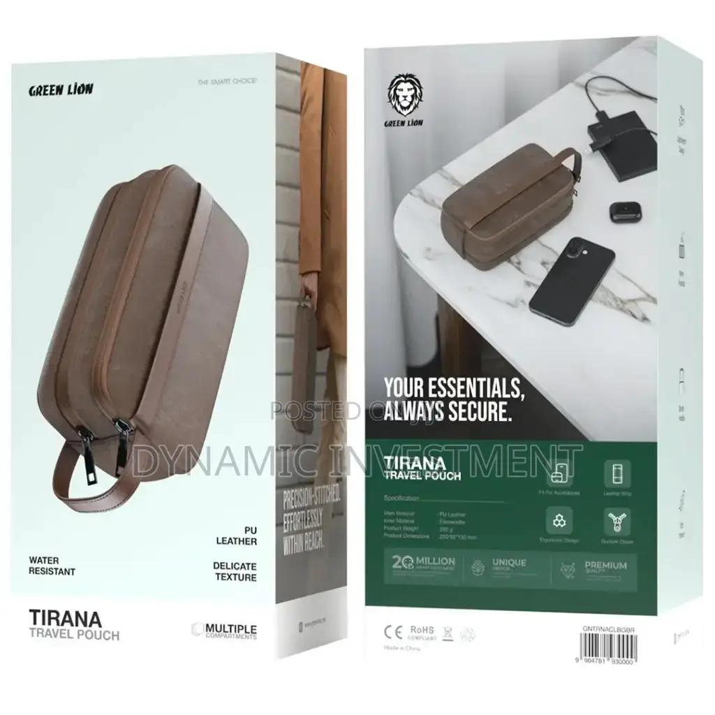 Green Lion Travel Clutch Bag/Pouchwaterproof and Quick Dry Interior