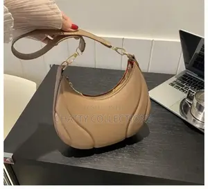 Beige Leather Ladies Moon Bags / Shoulder Bags