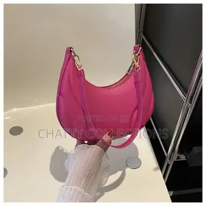 Pink Leather Ladies Moon Bags / Shoulder Bags