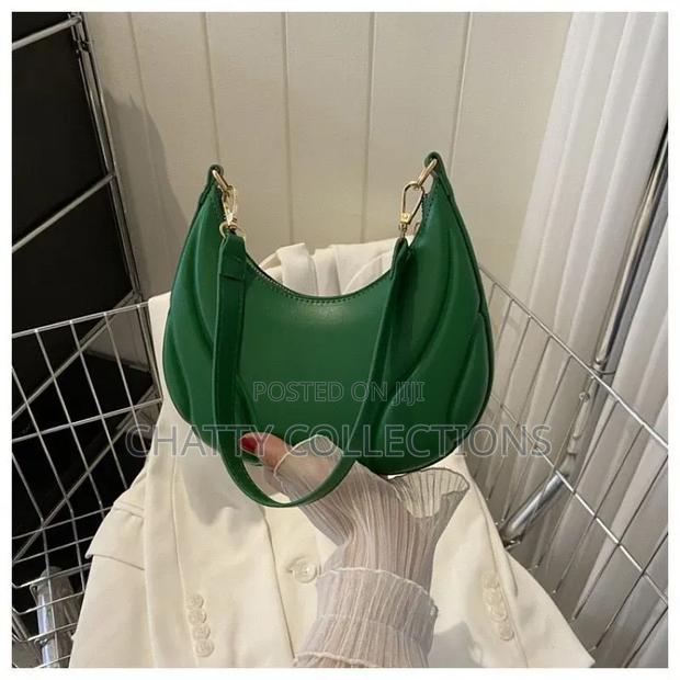 Green Leather Ladies Moon Bags / Shoulder Bags