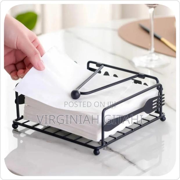 Black Cuisine Metal Napkin Holder