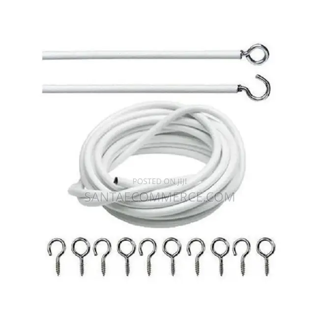 1 Pc Curtain Wire With Hooks