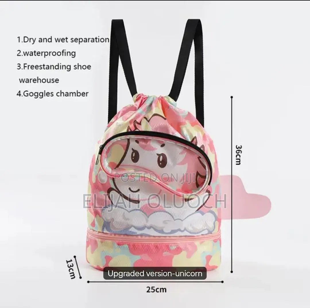 Cute Cartoon Drawstring Waterproof Swimming Bag/Gymbag