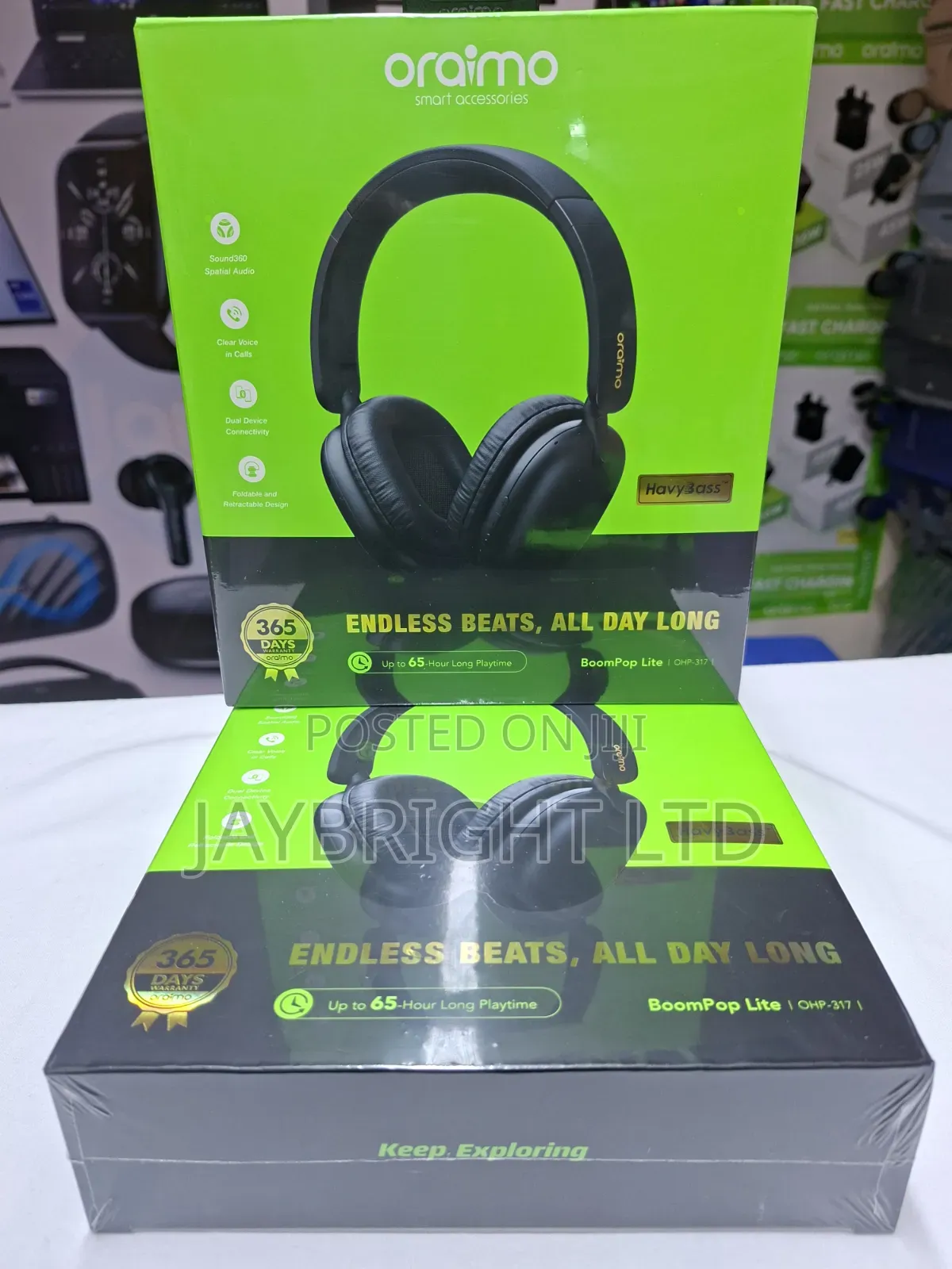 Oraimo Boompop Lite Enc Over-Ear Wireless Headphones