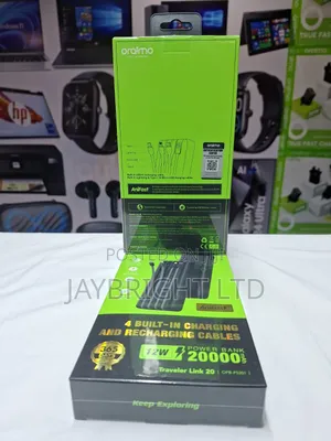 Oraimo Traveler Link 20 20000mah 12w Power Bank With Built-in Cables