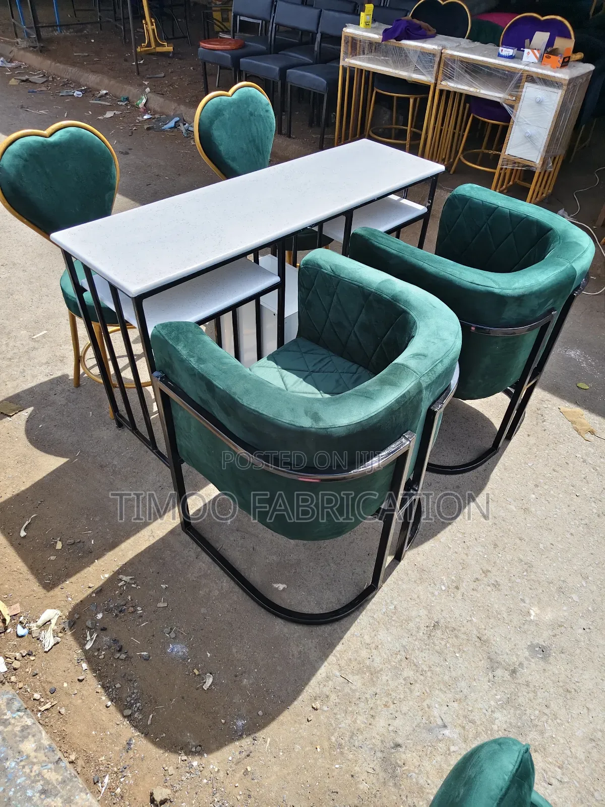 Nail Table 2in1, Love Seats and C-Shape Styling Seats