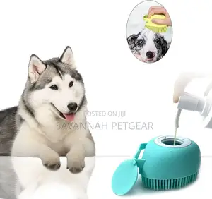 Silicone Shampoo Dispenser Soft Bristle for Long Short Haired Dogs Cat