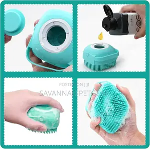 Silicone Shampoo Dispenser Soft Bristle for Long Short Haired Dogs Cat