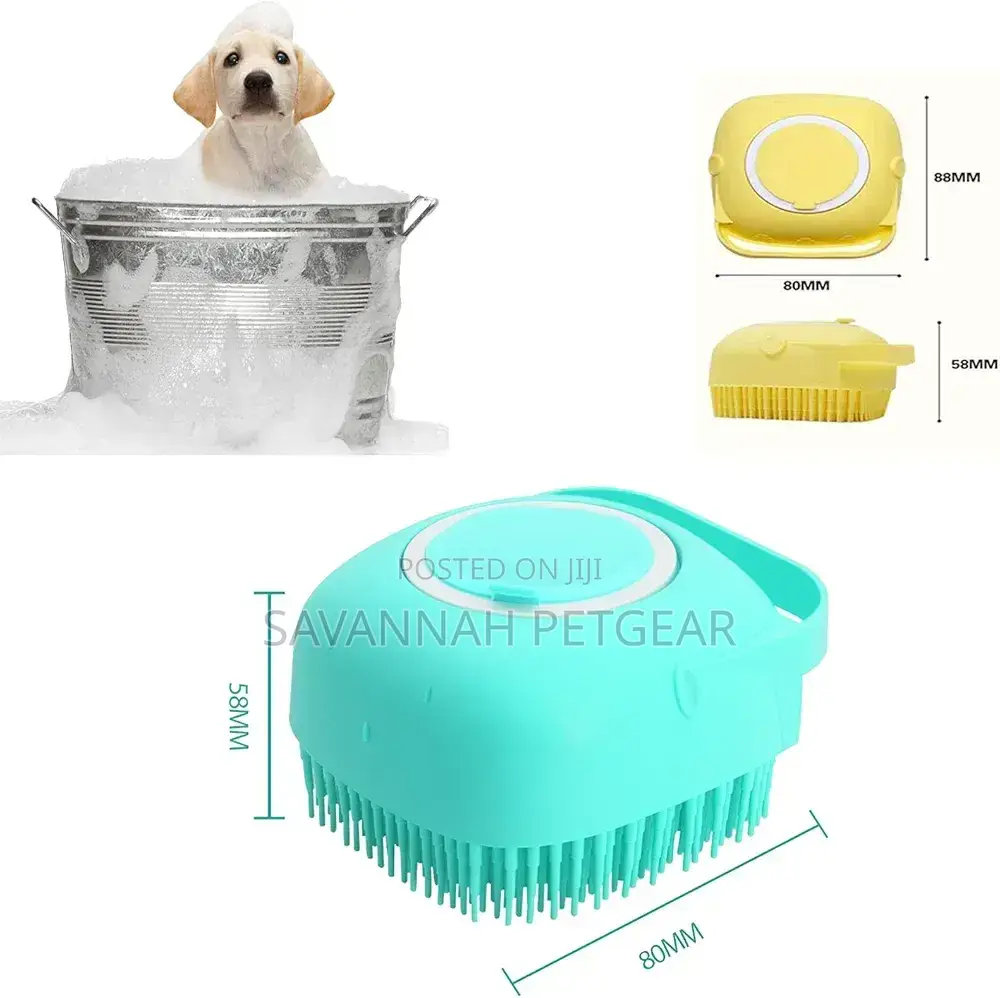 Silicone Shampoo Dispenser Soft Bristle for Long Short Haired Dogs Cat