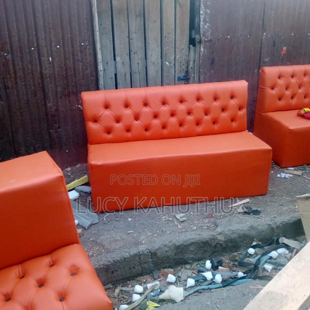 Orange Couches With Black Buttons - thumbnail 3