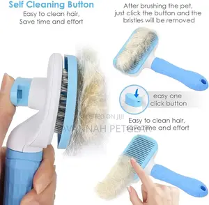 Auto Slicker Self Cleaning Brush for Grooming Dogs Cats