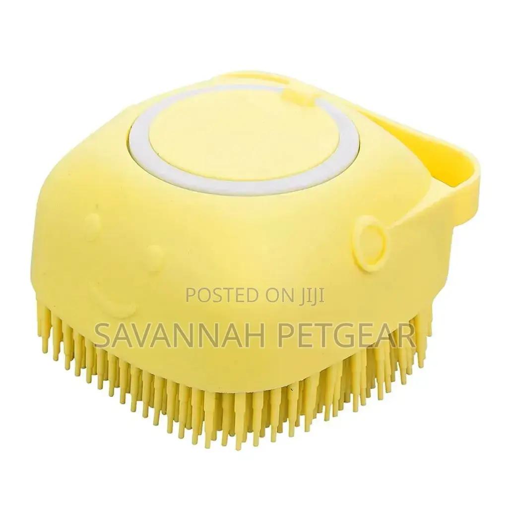 Pet Wash Brush With Built-in Shampoo Dispenser for Dog Cat Grooming
