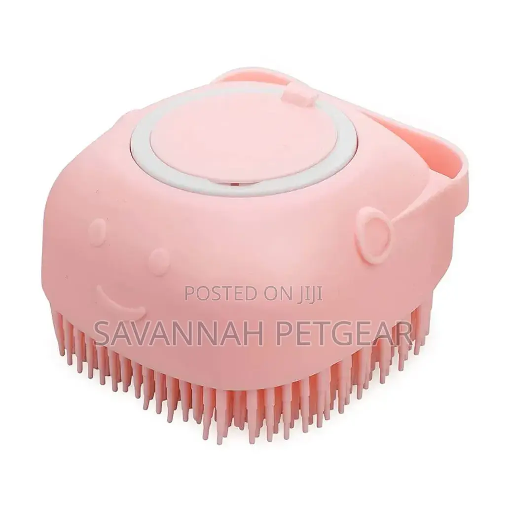 Pet Wash Brush With Built-in Shampoo Dispenser for Dog Cat Grooming