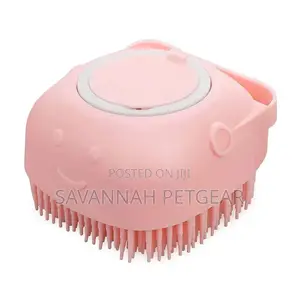 Pet Wash Brush With Built-in Shampoo Dispenser for Dog Cat Grooming
