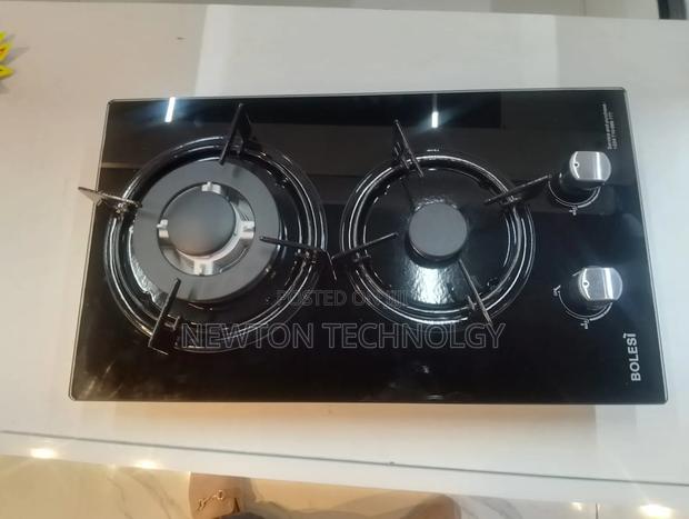 Bolesi Hob 2 Burners Inbuilt Gas Glass Tampared Hod