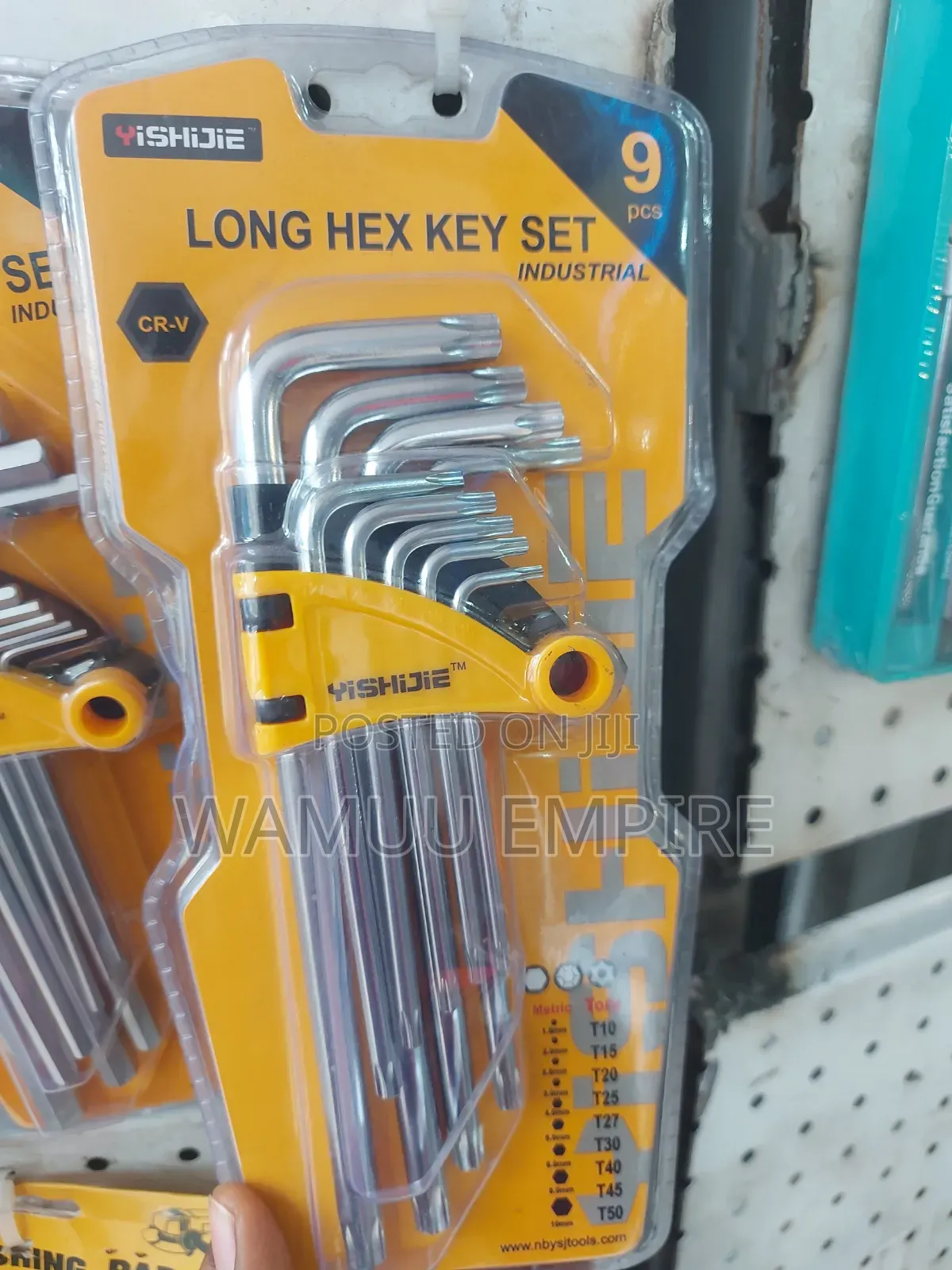 Yishijie 9-Piece Industrial Long Hex Key Set (Torx Type).