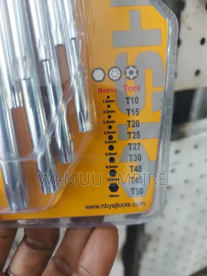 Yishijie 9-Piece Industrial Long Hex Key Set (Torx Type).