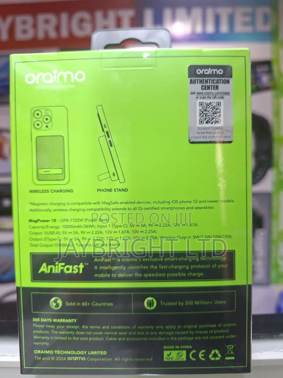 Oraimo Magpower 15 10000mah Wireless and Wired Power Bank