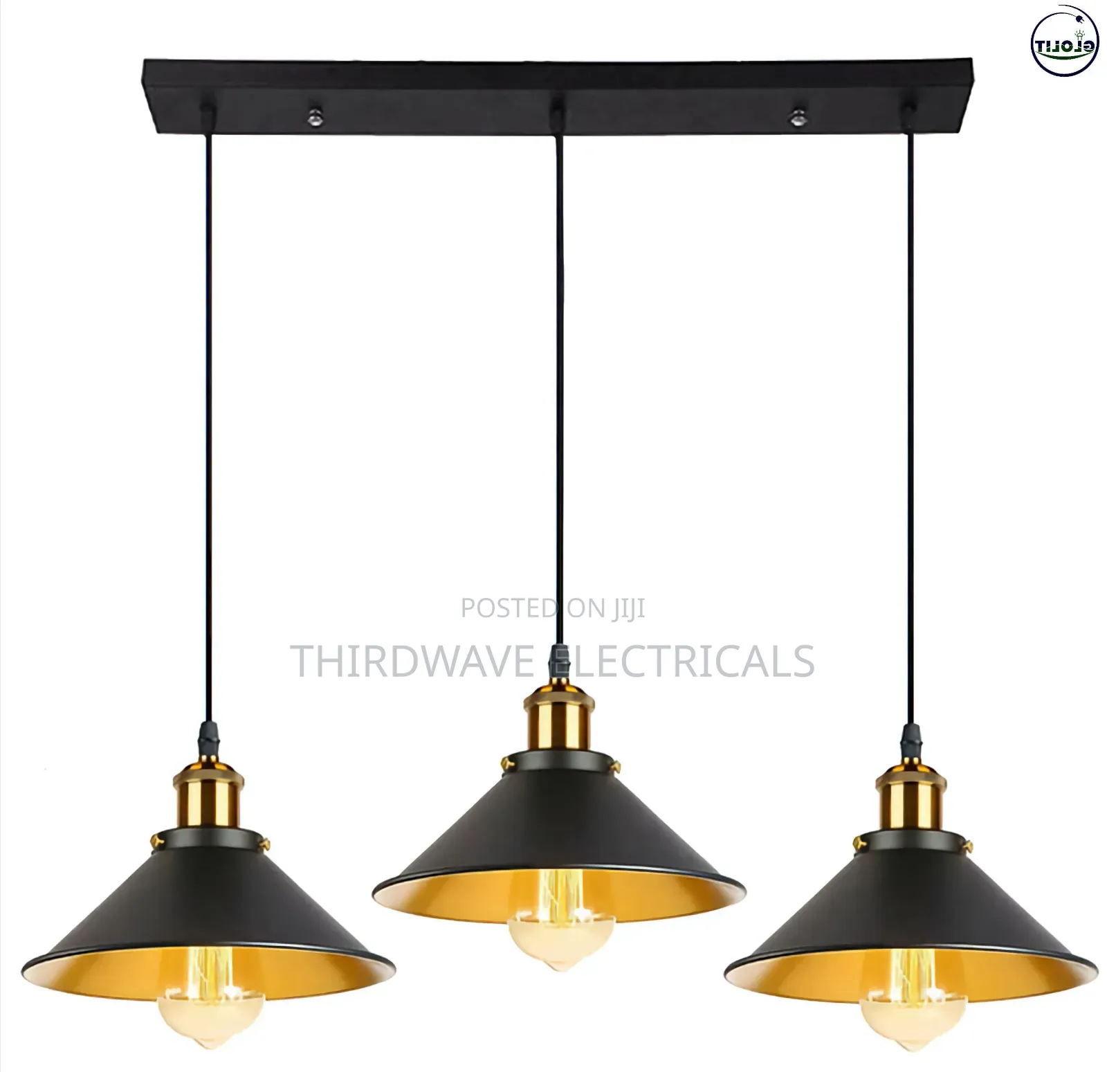 3 Pieces Vintage Industrial Hanging Pendant Light Fixture Nf4