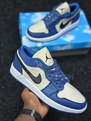 Designer Air Jordan One Low Blue College Grey Sneakers