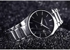 Black Ms Silver Curren Round Face Gents Watches With Date Display