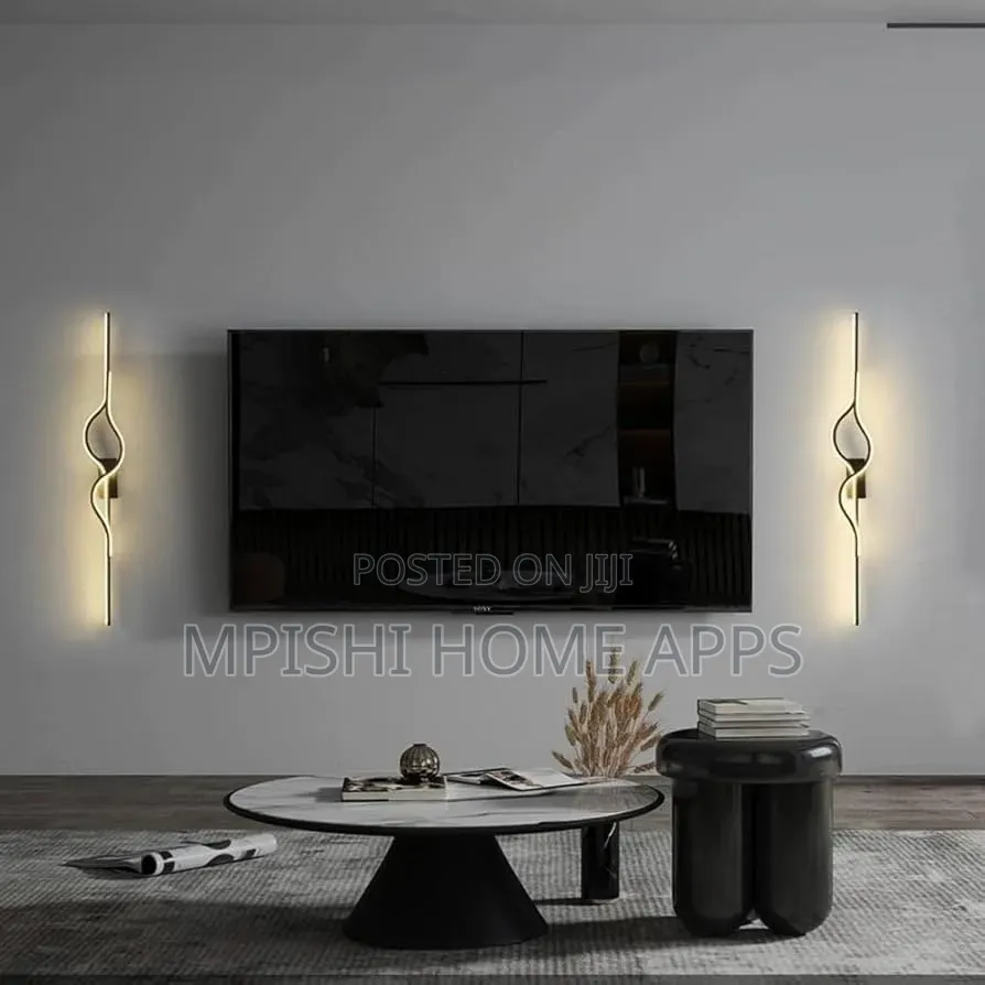Wave-Shaped Led Wall Lamp Black