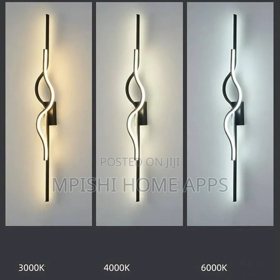 Wave-Shaped Led Wall Lamp Black