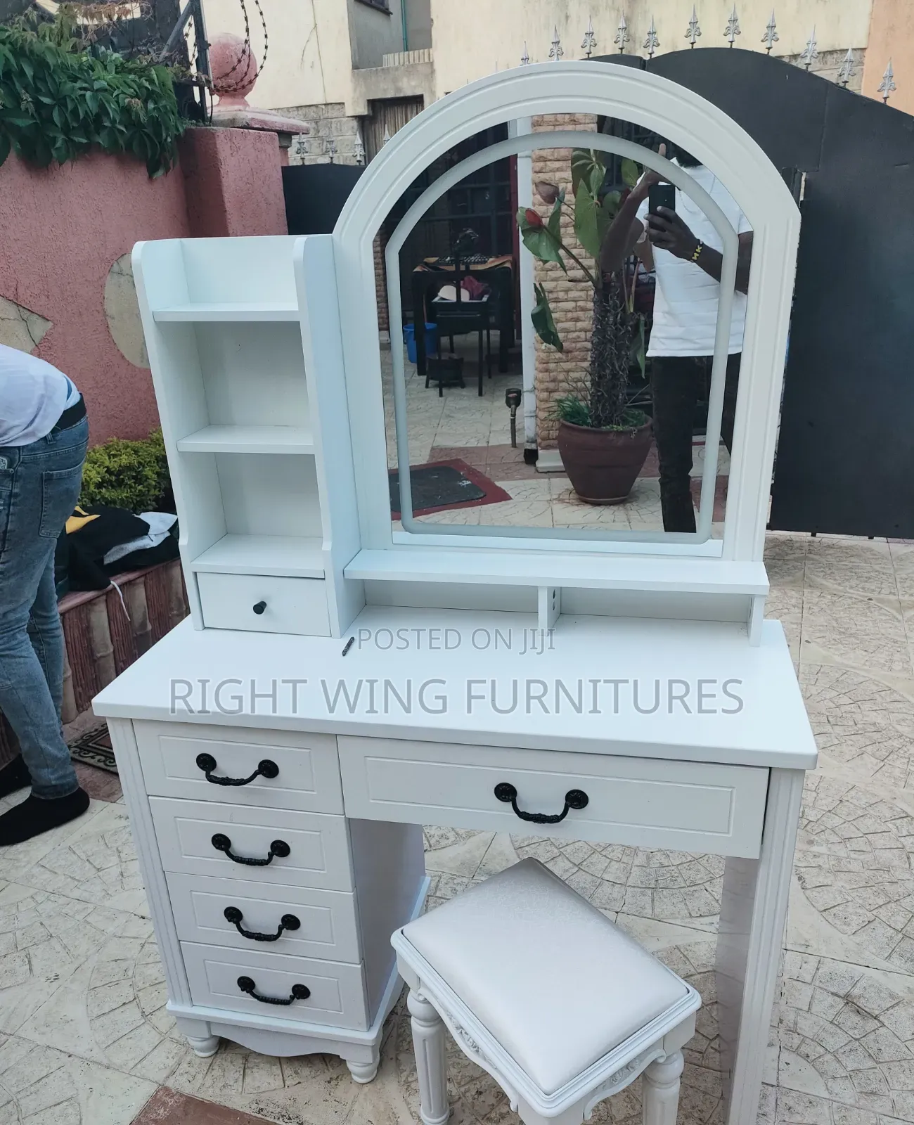 Dressing Table :White Vanity Dresser With Stool
