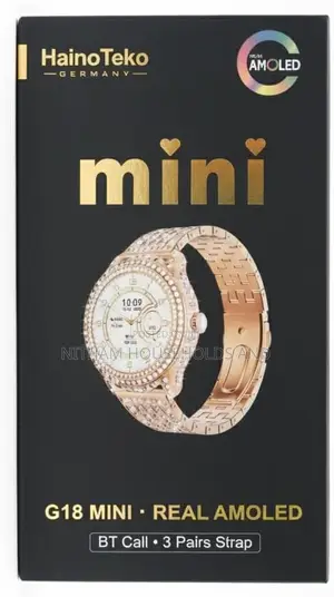 Hainoteko G18 Mini Smartwatch for Ladies With 3 Straps