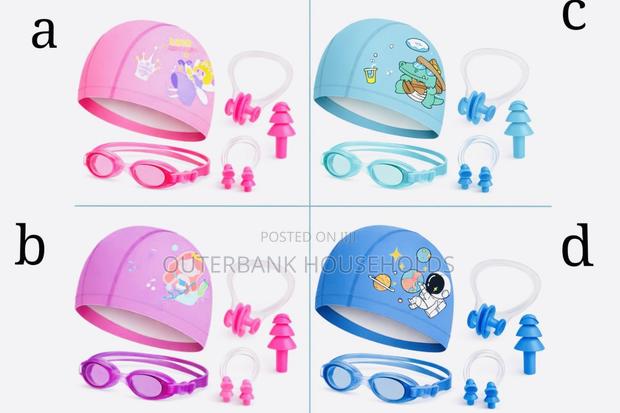 4pcs Swimming Set With Swimming Cap, Googles, Nose Clip and Ear Plugs