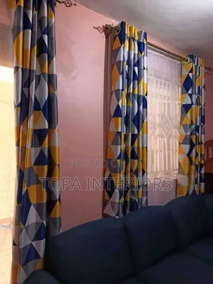 Multicoloured Double Sided Window Curtains for Living Room Privacy