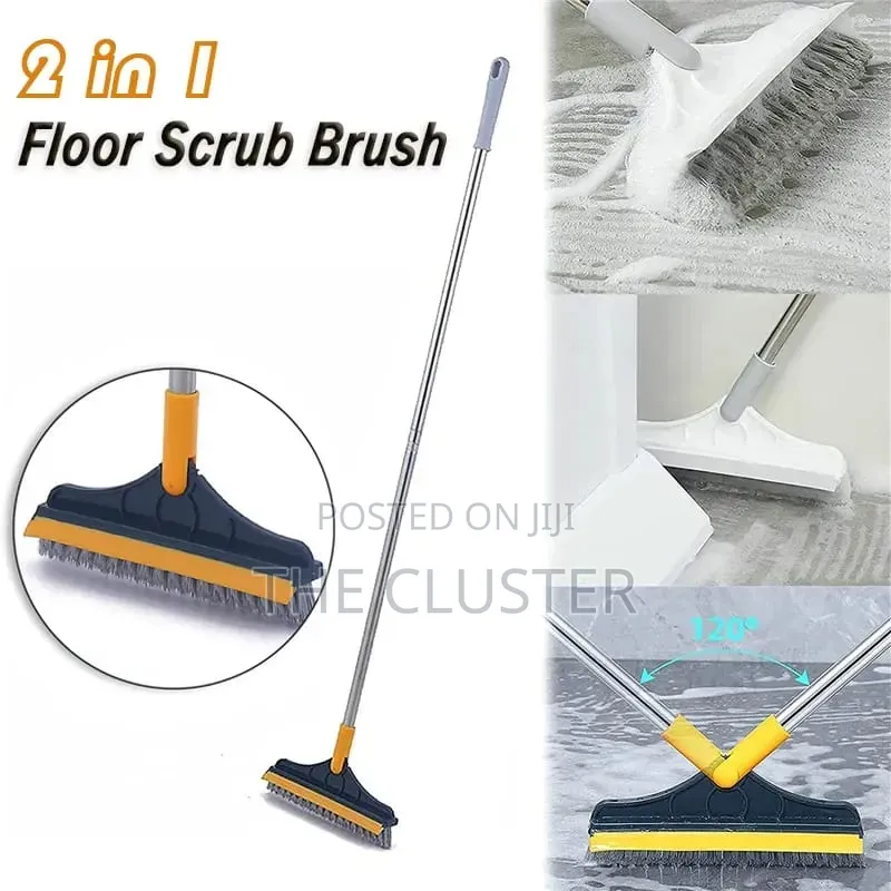 *3-in-1 Floor Scrubbing v- Shaped Brush, Broom Squeegee*