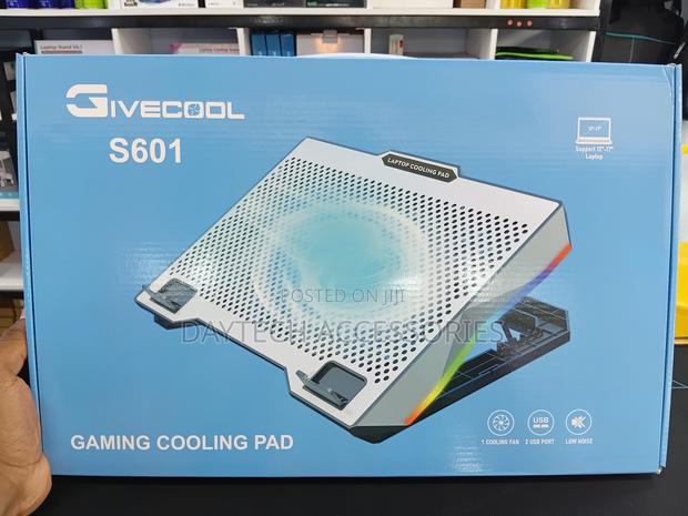 S601 RGB Light Notebook Adjustable Height Gaming Laptop Cooling Pad.