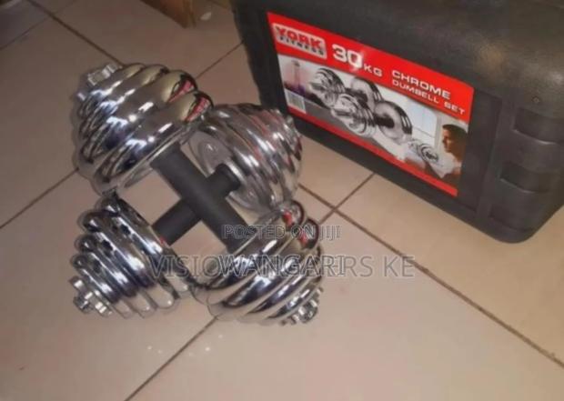 Fully Silver Chrome 30kgs Dumbesl