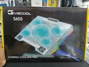 Givecool S605 RGB Laptop Cooling Pad With 5 Silent Fans Adjustable.