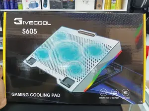 S605 RGB 5 Silent Fans Adjustable Height Gaming Laptop Cooling Pad