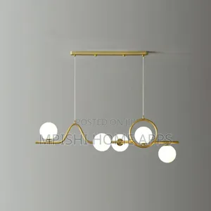 Modern Gold Chandelier With White Glass Globe