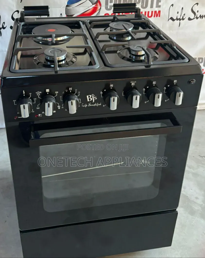 BJS 60by60 3+1 Black Standing Cooker Elite Series